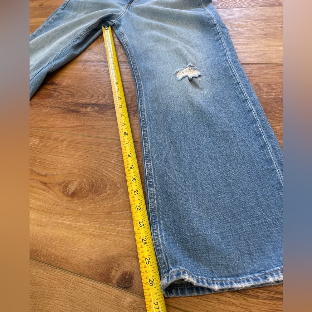 GAP Light Blue Distressed Straight Leg Jeans - Picture 5 of 8